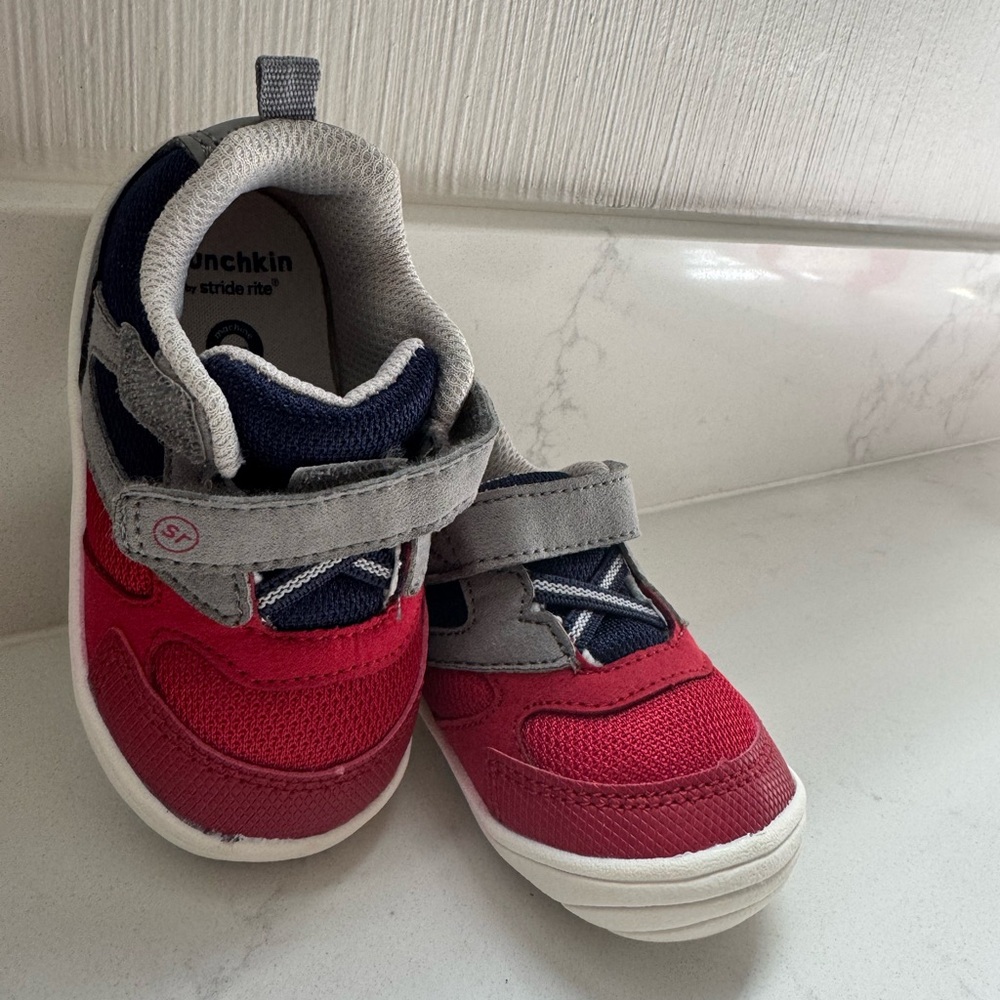 Stride Rite Red and Gray Kids Sneakers